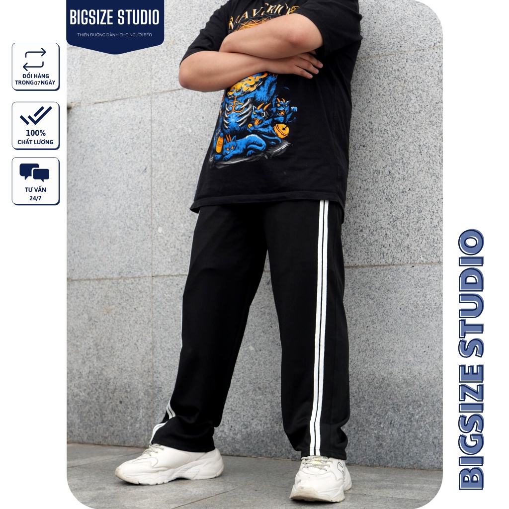 ✆Quần ống rộng suông baggy NHIỀU SỌC dành cho người béo BIGSIZE STUDIO
