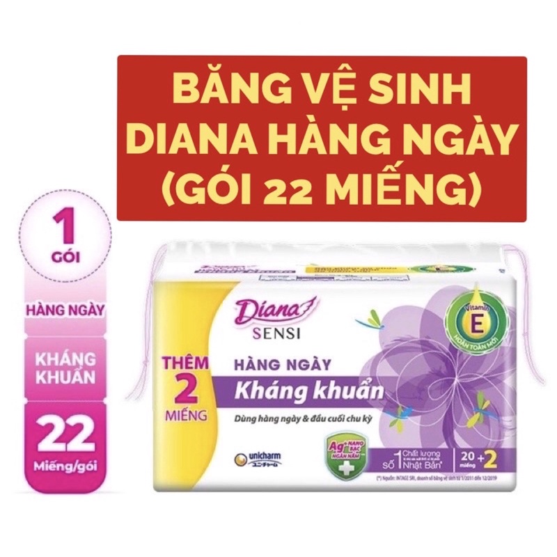 BĂNG VỆ SINH DIANA SỊN HÀNG NGÀY.SIÊU THẤM HÚT TRỐNG TRÀN TUYỆT ĐỐI(GÓI 22 Miếng