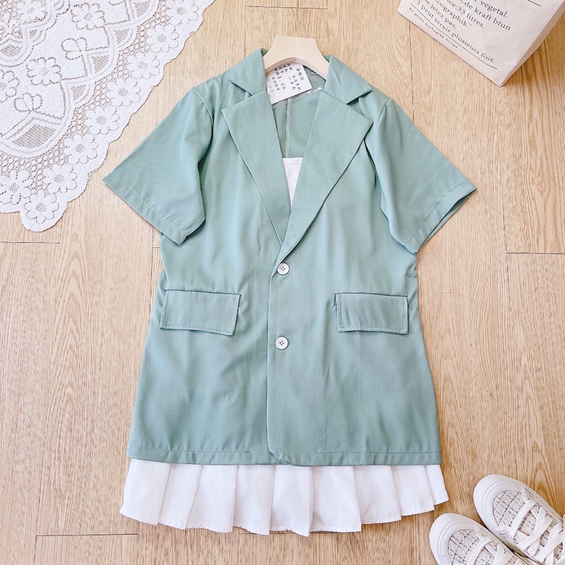 blazer cộc tay mềm