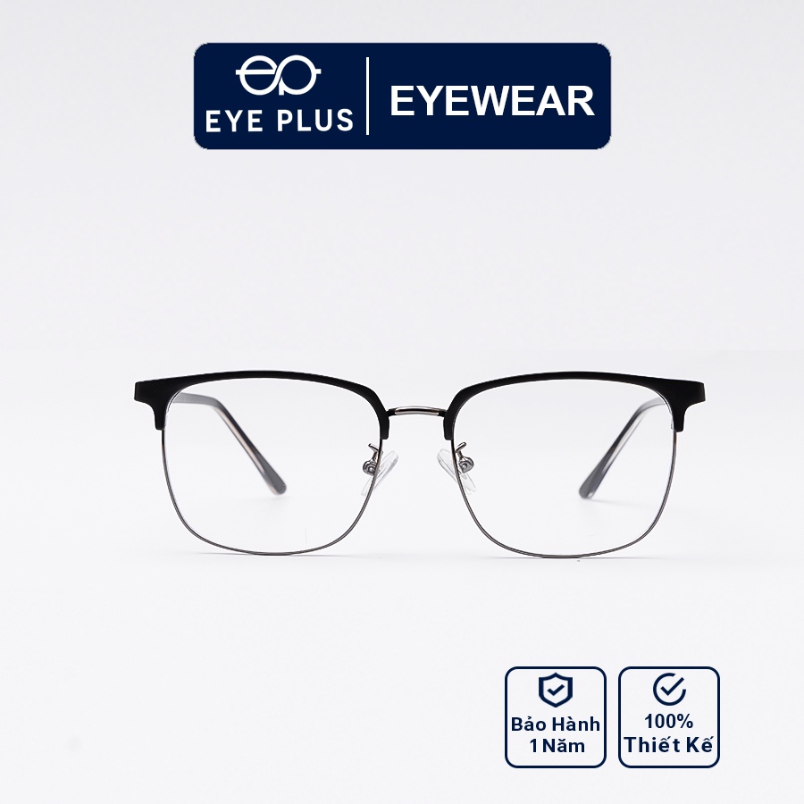 Gọng kính cận nam nữ thời trang Eye Plus dáng vuông nửa viền N280-10208