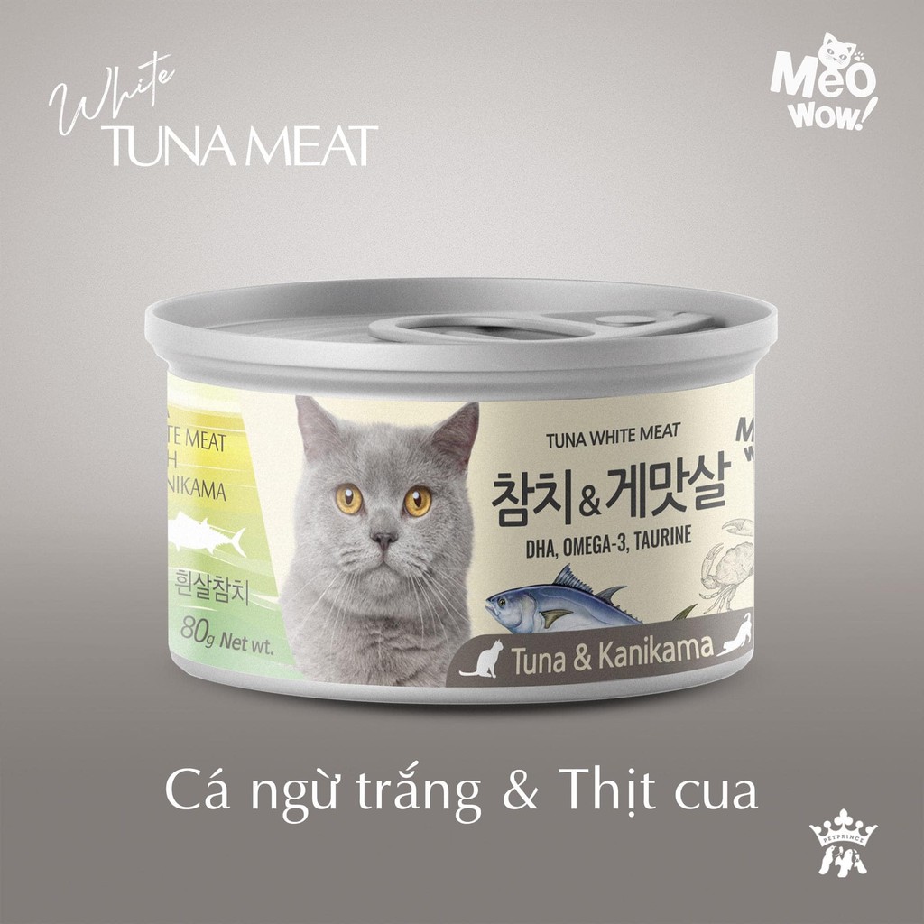 Tuna White Meat Bowwow - Thức ăn súp cá ngừ thịt trắng nguyên miếng đóng hộp cho mèo
