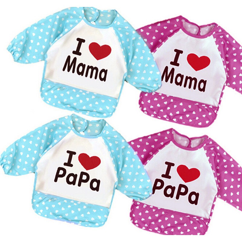 Áo yếm ăn dặm cho bé love Mama Papa Y006