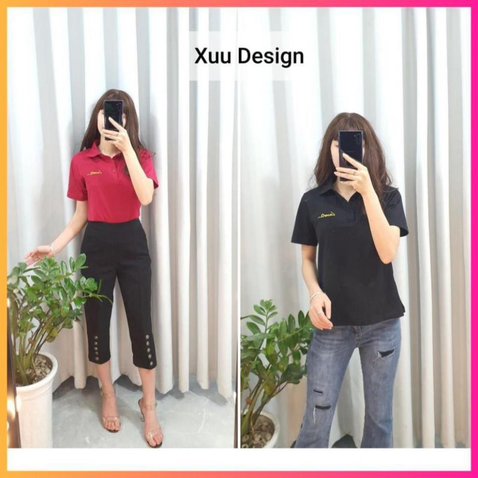 Hè Áo thun POLO Unisex Tay Ngắn thêu LACOSTE -Ảnh thật trải sàn [MoonMy] 🏆