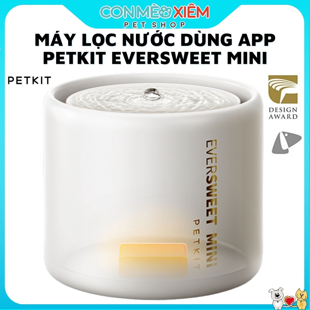 Máy lọc nước Petkit bằng sứ cho chó mèo eversweet ceramics dùng app, đài phun nước tự động thú cưng Con Mèo Xiêm