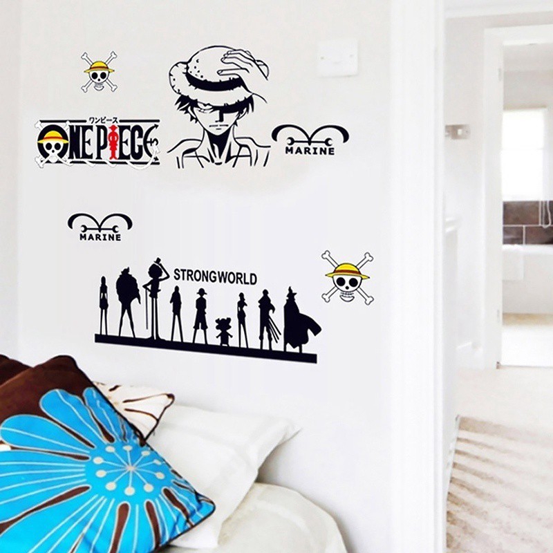 bhy Sticker dán trang trí tường/ xe 150 x 65cm hình nhân vật hoạt họa One Piece