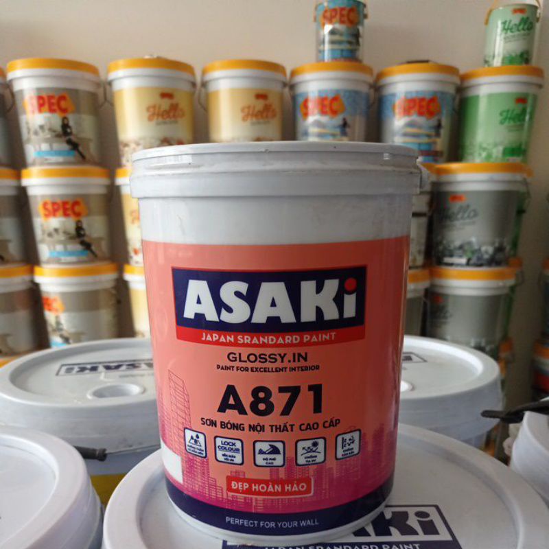 Sơn tường nhà bóng nội thất ASAKI  thùng 6kg