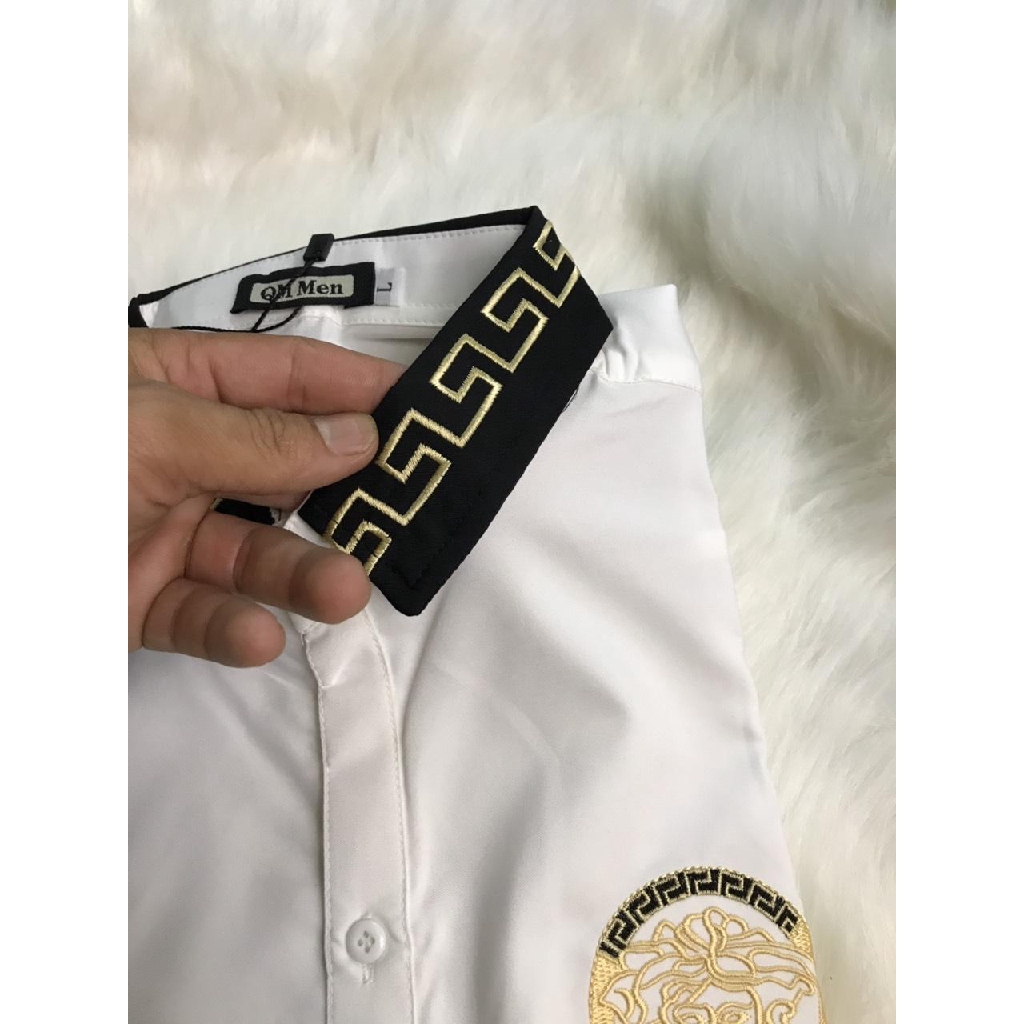 ÁO SƠ MI NAM THÊU 2 MÀU TRẮNG ĐEN CAO CẤP ĐẸP CHUẨN SHOP | BigBuy360 - bigbuy360.vn