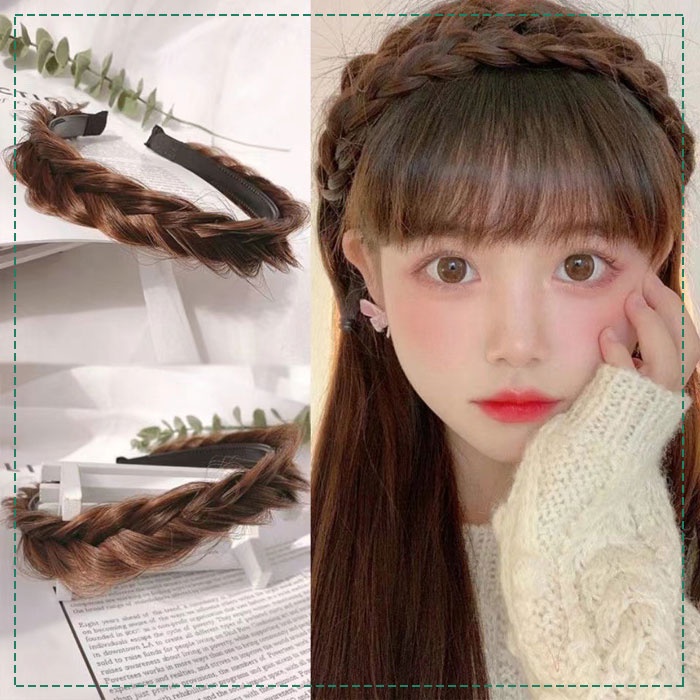 Cài tóc thắt bím Khami Beauty, băng đô tóc giả thời trang