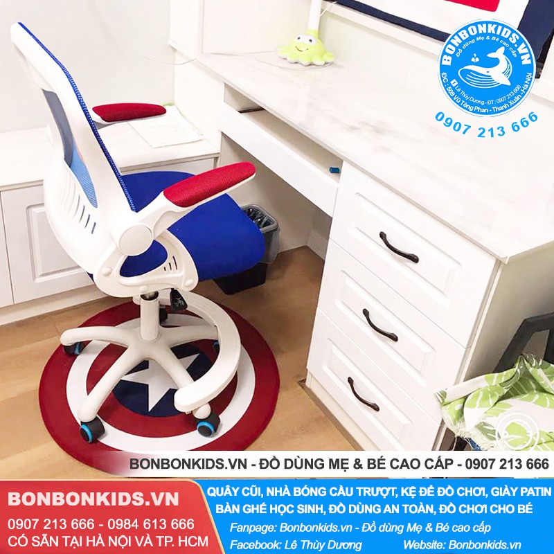 Ghế Học Sinh, Ghế Xoay Captian Ghế siêu nhân Cao Cấp (Hàng loại 1 có điều chỉnh độ nghiêng, Tặng thảm lót) | BigBuy360 - bigbuy360.vn