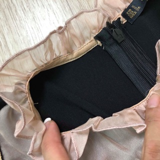 Váy cổ yếm phối voan VNXK