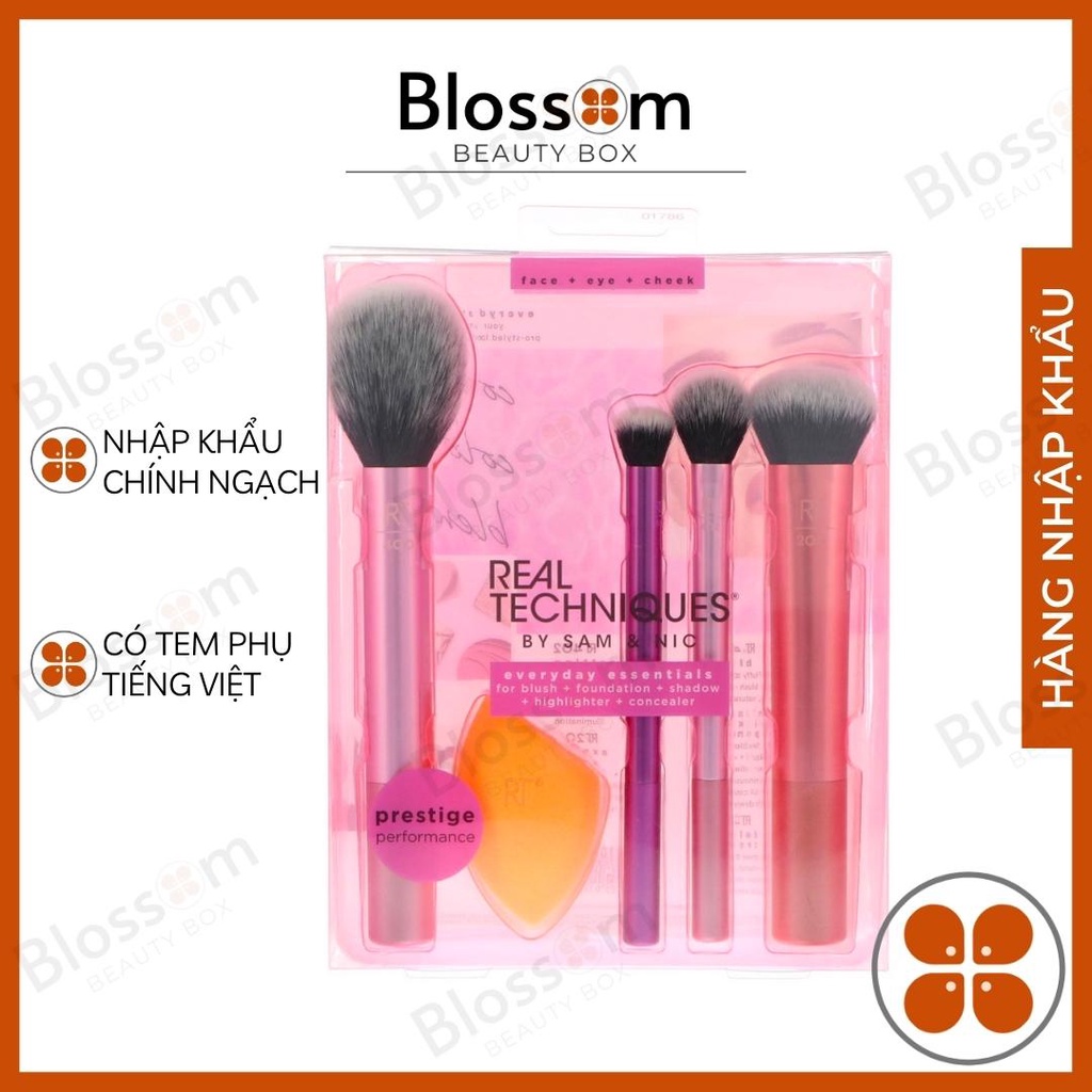 [NHẬP KHẨU CHÍNH HÃNG] Set Cọ + Bông Mút Trang Điểm Real Technique Everyday Essentials