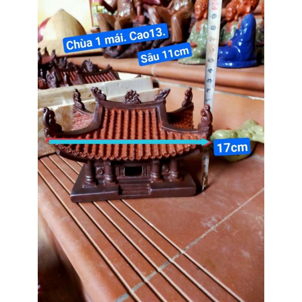 CHÙA 2 MÁI,1 MÁI GỐM SỨ BÁT TRÀNG