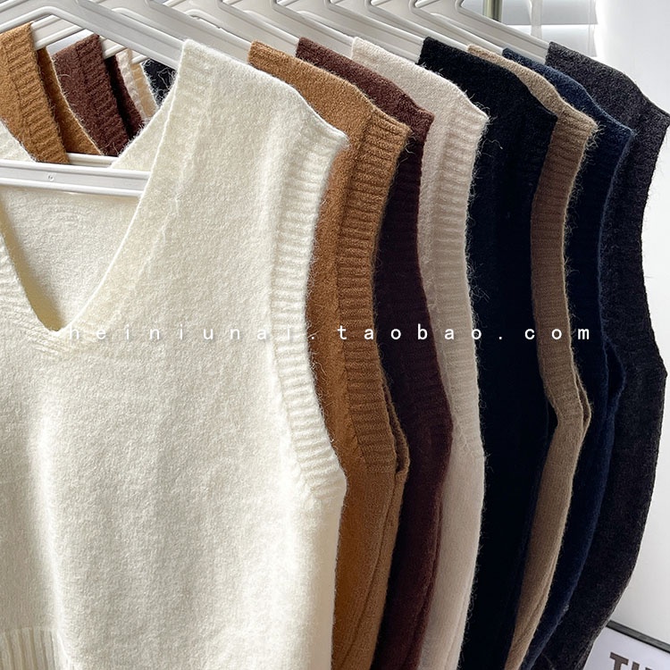 kumi.vn SẴN áo gile len mềm mại cổ V nhiều màu kiểu dáng basic Hàn Quốc