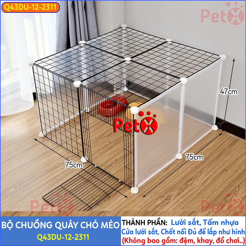 Quây chuồng chó mèo PetX lắp ghép nuôi thú cưng sơn tĩnh điện giá rẻ-16