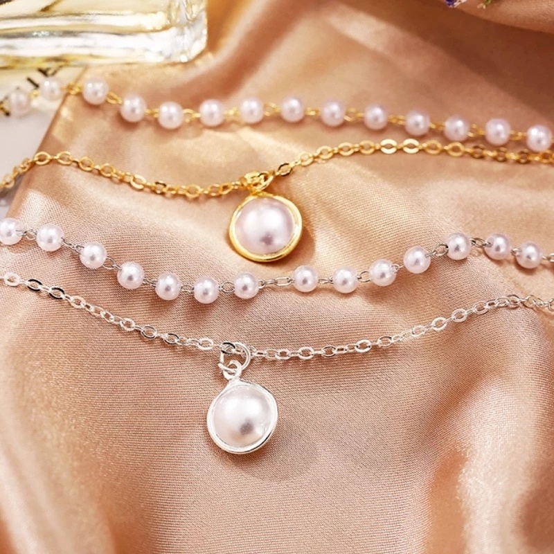 Vòng Tay Hai Lớp Đính Ngọc Trai Nhân Tạo Thời Trang Cho Nữ