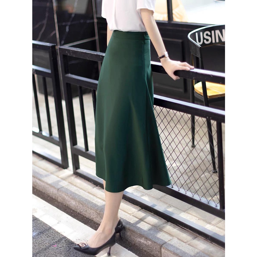 Chân váy midi công sở nữ tính sang trọng lịch sự phù hợp đi làm dự tiệc