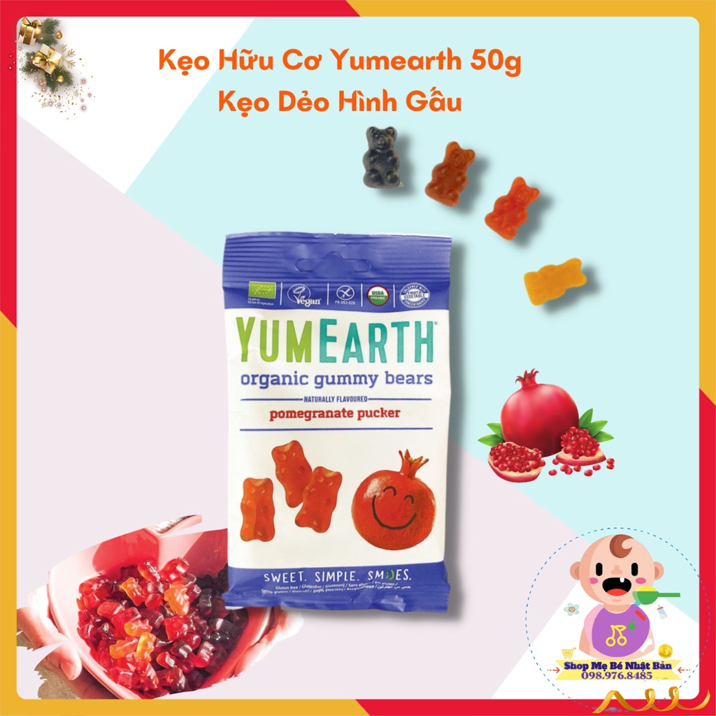 Kẹo Hữu Cơ Yumearth 50g Vị Trái Cây| Kẹo  Organic Cho Bé