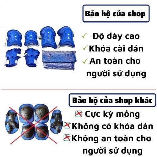 Bộ bảo hộ và mũ bảo hiểm dành cho chơi trượt ván, trượt patin, đạp xe dành cho trẻ dưới 15 tuổi