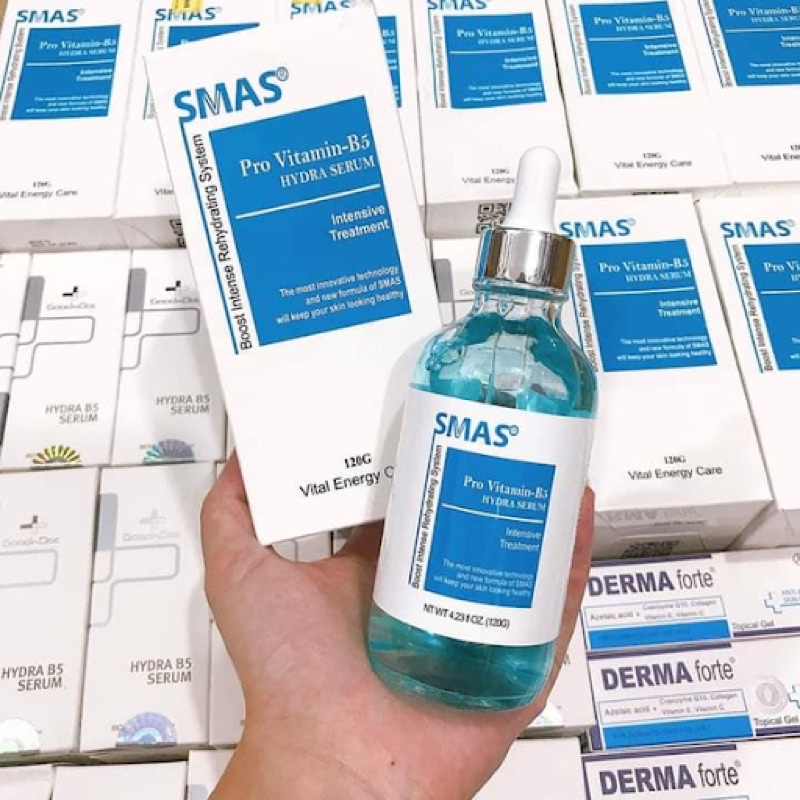 SMAS Pro Vitamin B5 Hydra Serum 120g, SMAS Ha Plus HYALURONIC ACID PREMIUM AMPOULE 120ml Cấp Ẩm,Phục