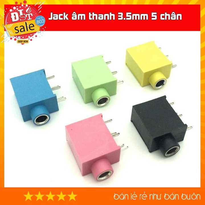 Jack âm thanh 3.5mm 5 chân PJ215 PJ325