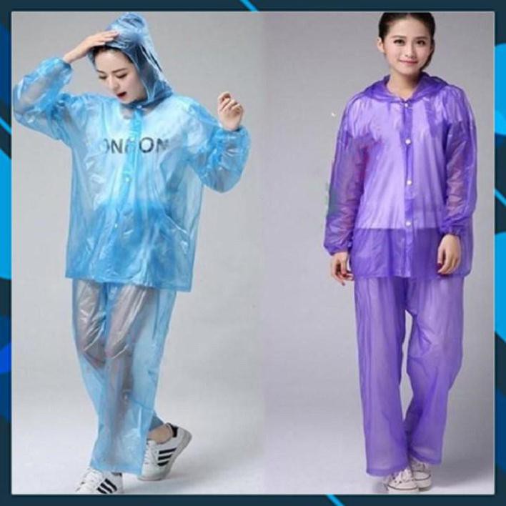 [Ebest] sỉ  10 Áo mưa bộ ni lông cao cấp trong suốt, combo 10 bộ áo mưa