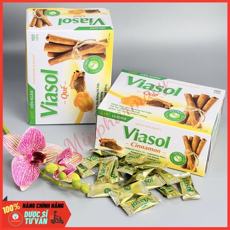 Kẹo Ngậm VIASOL QUẾ (hộp 100 viên) - Minpharmacy