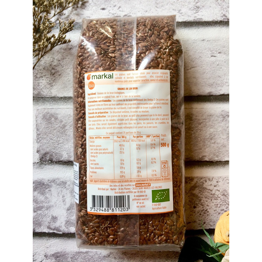 Hạt Lanh Nâu Hữu Cơ Markal 500g | BigBuy360 - bigbuy360.vn