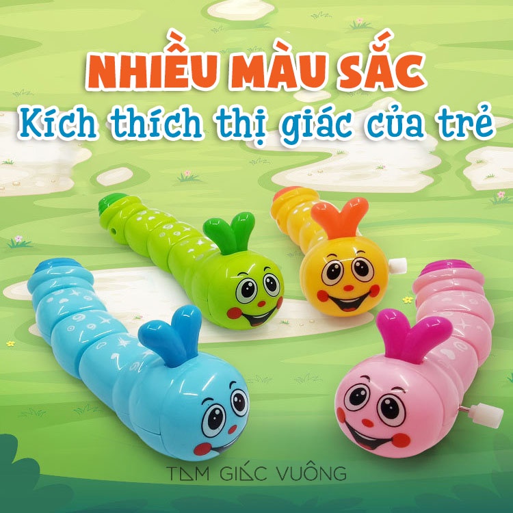 Sâu Vặn Cót Đáng Yêu Vui Vẻ Nhiều Màu Sắc Cho Bé - Đồ Chơi Trẻ Em