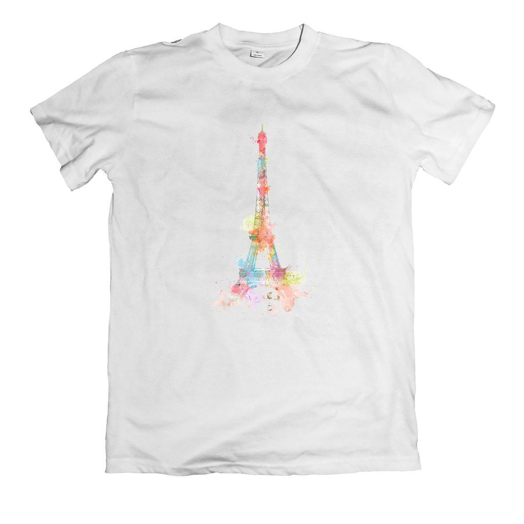 Áo thun in hình tháp eiffel nhiều màu