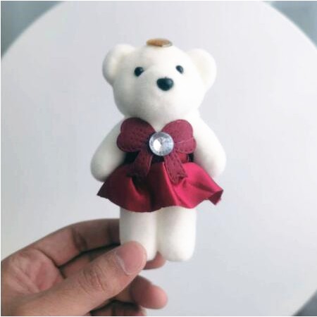 Gấu Teddy Nhồi Bông Mini 11cm Dùng Trang Trí Tiệc Cưới
