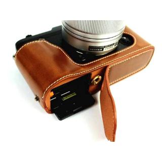 PU Leather Camera Bottom Case for X-E1 X-E2 XE1 XE2 Half Body Cover With Hand Strap