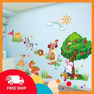 ⚡️𝗙𝗥𝗘𝗘𝗦𝗛𝗜𝗣⚡️ Decal dán tường Rùa và Thỏ