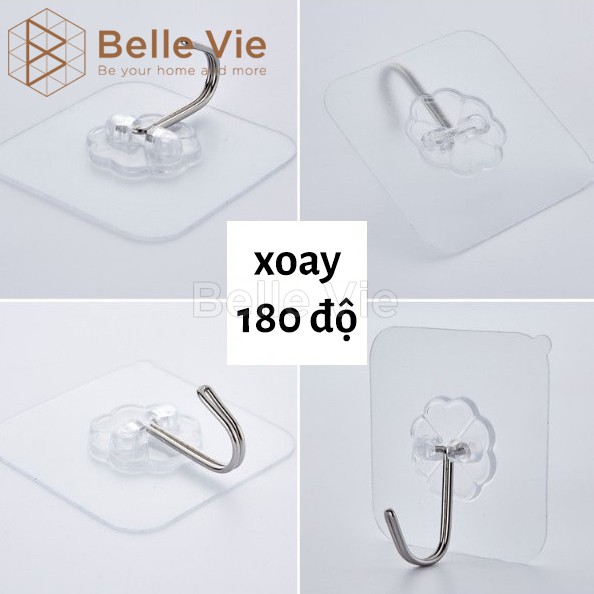 Móc Treo Đồ Dán Tường Chịu Lực BelleVie Treo Quần Áo , Nhà Tắm , Nhà Bêp