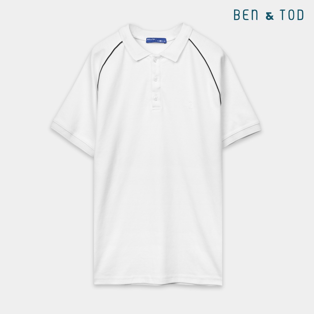 Áo thun polo BEN & TOD cotton cao cấp họa tiết viền vai co giãn thoáng mát 21224 | BigBuy360 - bigbuy360.vn
