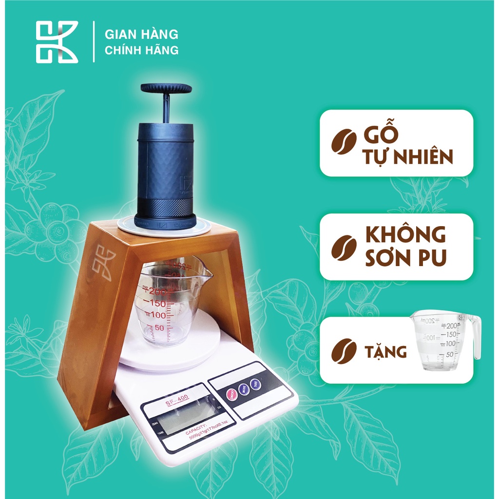 Kệ Đỡ Dụng Cụ Pha Cà Phê STARESSO MIRAGE, PHIN, PHỄU POUR OVER Bằng Gỗ Tự Nhiên