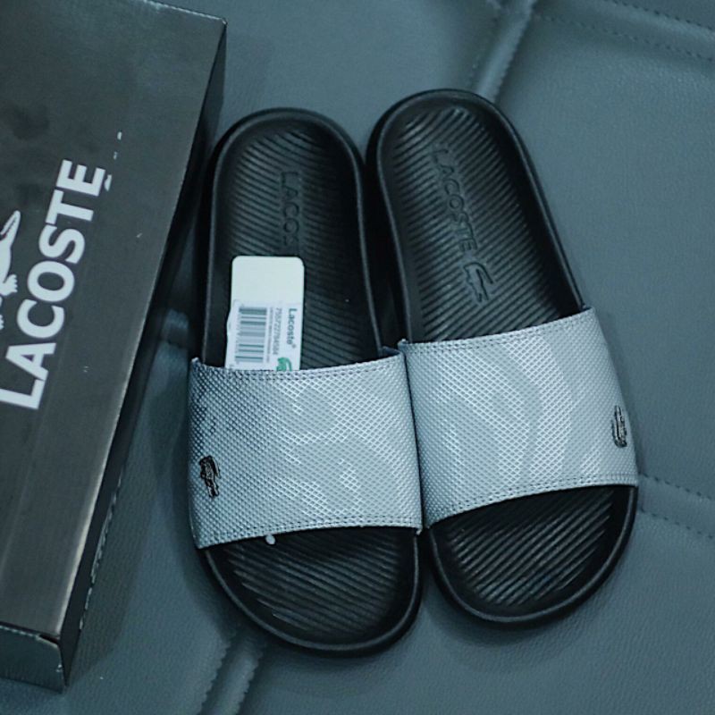 Lacoste Giày Sandal Cao Su Màu Đen / Bạc Thời Trang Trẻ Trung