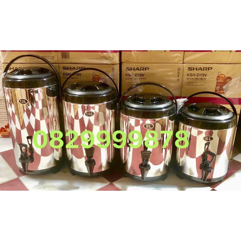 BÌNH Ủ TRÀ SỮA 6-8-10-12 LÍT ( LOẠI 1 DÀY )