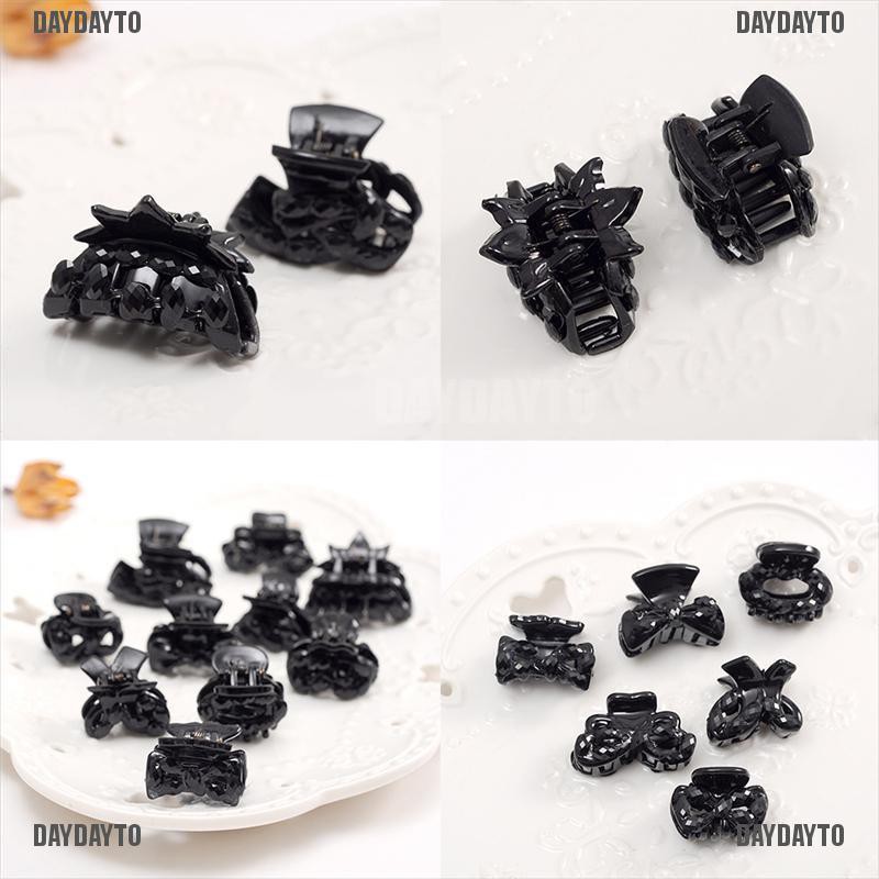 Set 10 Kẹp Tóc Càng Cua Nhỏ Bằng Nhựa Màu Đen Phổ Biến