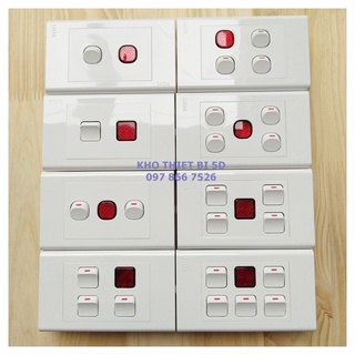 Bộ công tắc điện - đèn báo nguồn lioa - loại 1 - 6 công tắc vuông