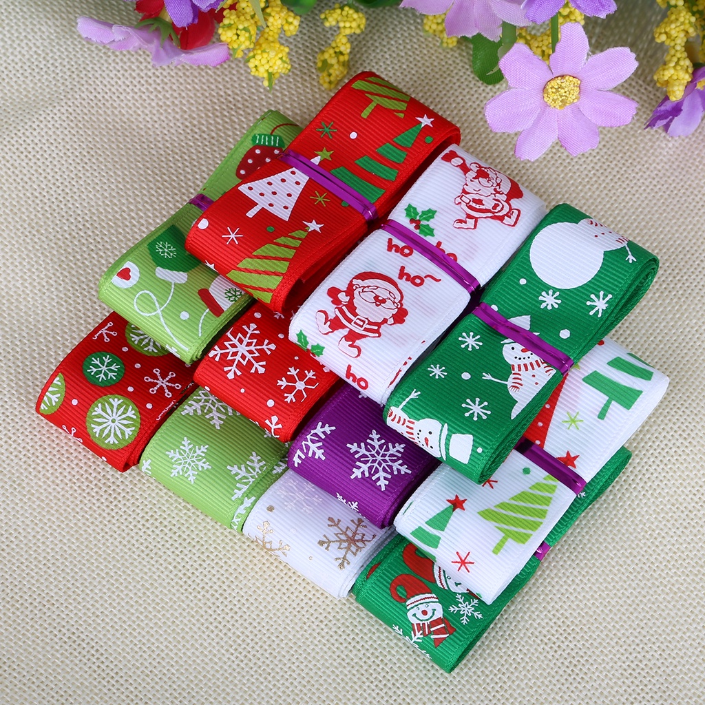 6 Yards 10/15/25mm màu ngẫu nhiên trang trí giáng sinh