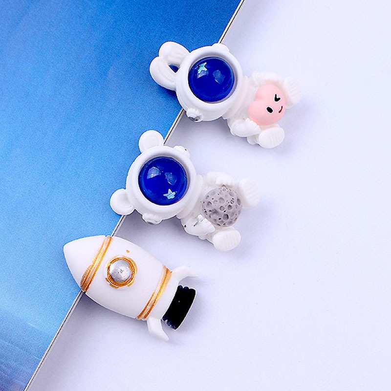 Set 10 Phụ Kiện Trang Trí Móc Khóa Điện Thoại Hình Phi Hành Gia Bằng Resin DIY