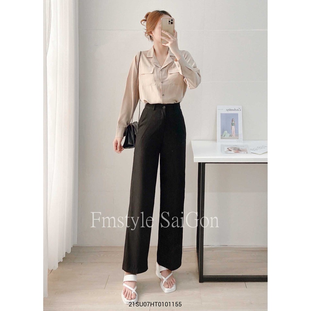 Áo sơ mi tay dài 2 túi hộp ulzzang thời trang Fmstyle Saigon 21SU07HT0101 | BigBuy360 - bigbuy360.vn
