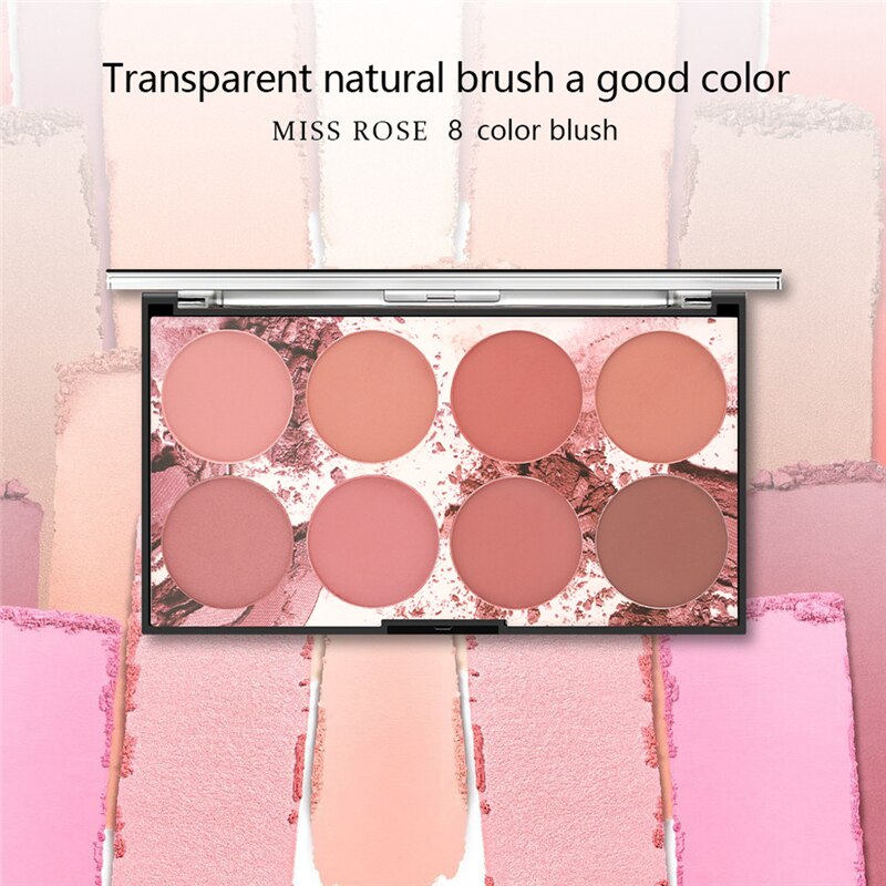 Bảng phấn má hồng MISS ROSE 8 màu dưỡng ẩm tự nhiên lâu trôi cao cấp | BigBuy360 - bigbuy360.vn