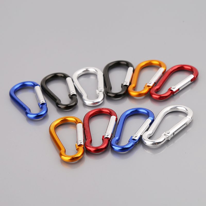★yong♣  10pcs Aluminum Alloy D Carabiner Spring Snap Clip Hooks Keychain Quickdraws