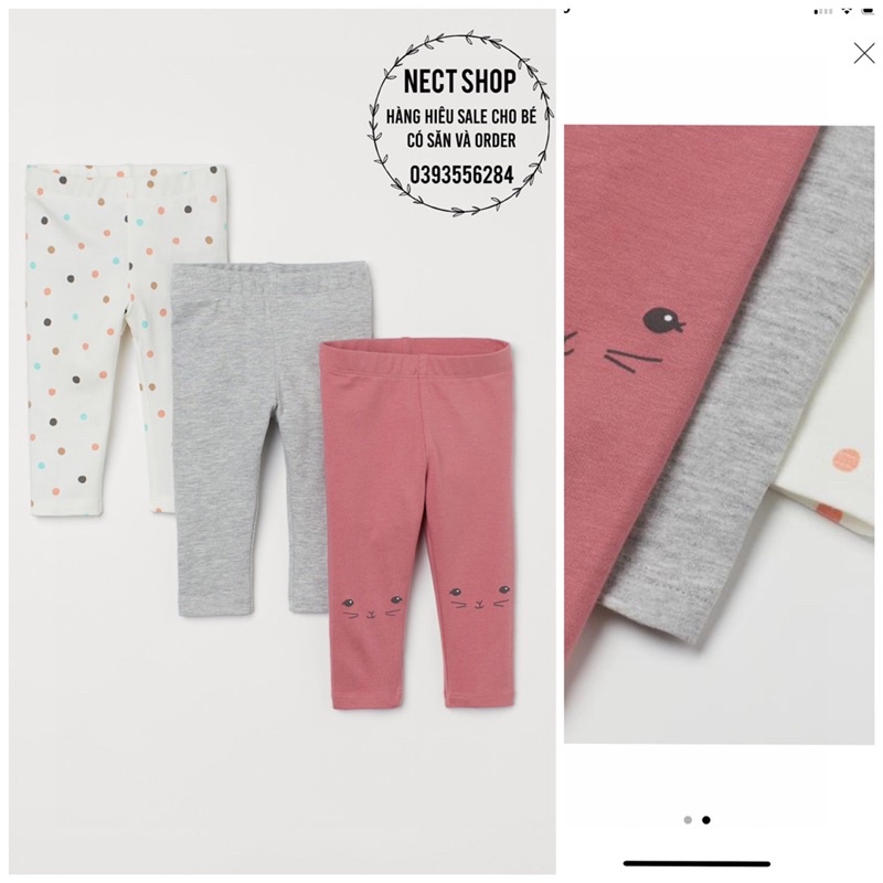 Sét 3 quần legging dài HM 18-24 tháng sale