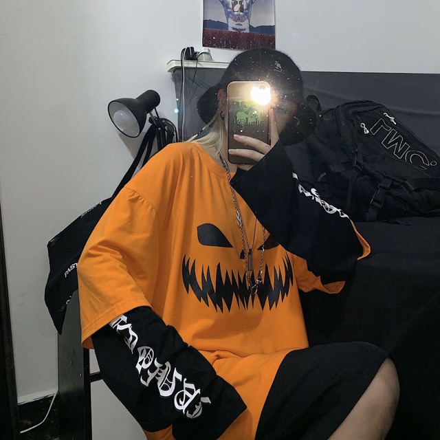 (Order) Áo thun phối tay bí ngô ulzzang unisex 🔥 | BigBuy360 - bigbuy360.vn