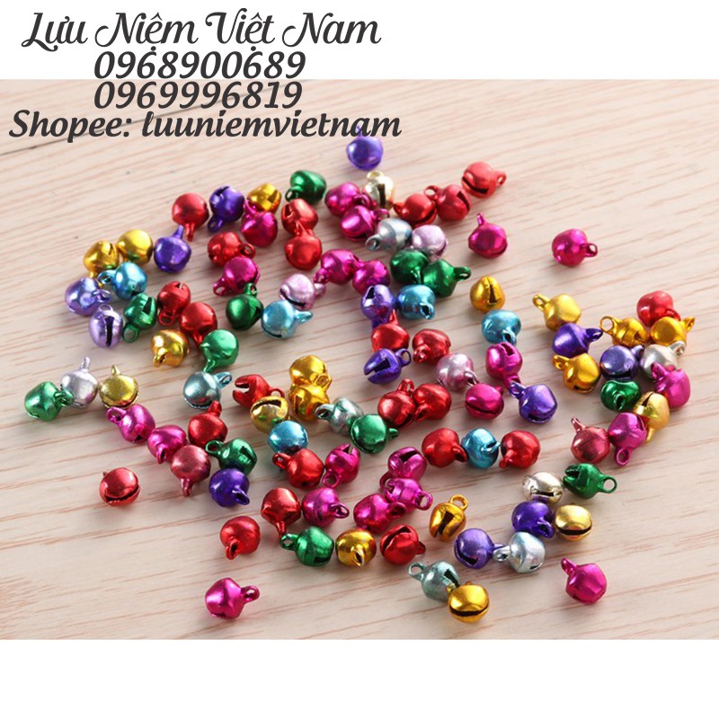 Phụ kiện chuông lục lạc tròn nhỏ len ken làm vòng tay handmade dễ thương - túi 20 cái - 6mm