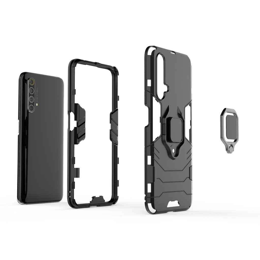 Ốp lưng Oppo Realme X50 5G / Realme Q3 Pro Carnival Iron Man Iring chống sốc cao cấp giá đỡ mặt lưng