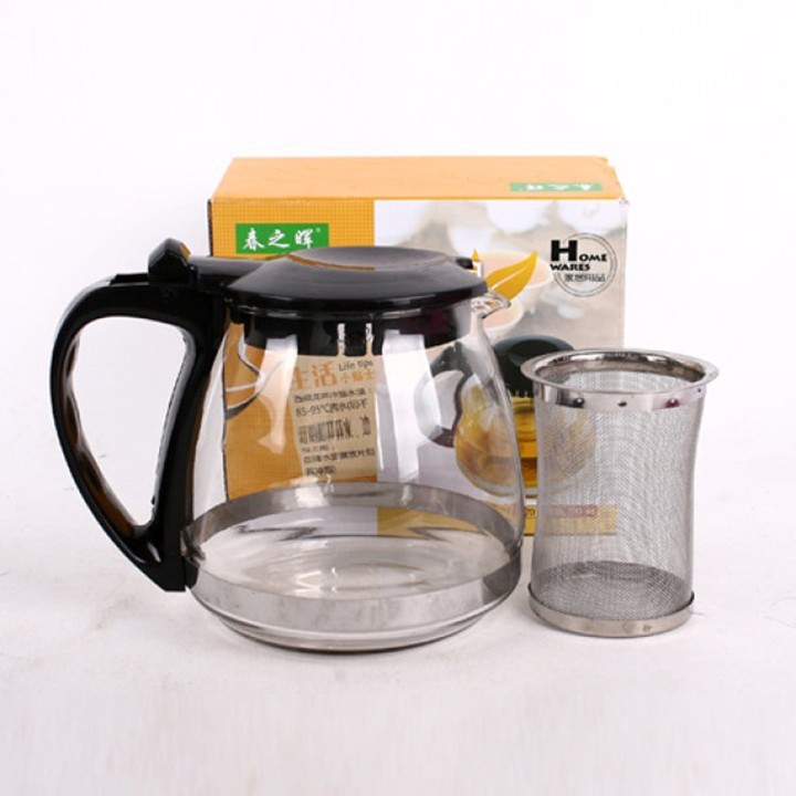 Bình Lọc Trà Thủy Tinh 1300ml Sang Trọng - CÓ LỖ LỌC TRÀ INOX - BÌNH PHA TRÀ CHẾ CAFE TIỆN LỢI 2in1