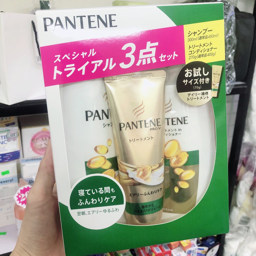 Bộ Dầu Gội Pantene Nhật Bản Pro-V set 3 gồm dầu gội, xả serum dưỡng tóc